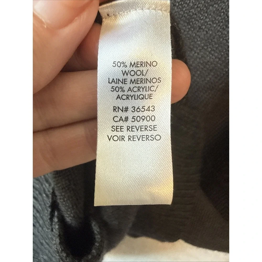 Calvin Klein Merino Wool Full Zip Cardigan L Italian yarn Knit Grandpa Luxe